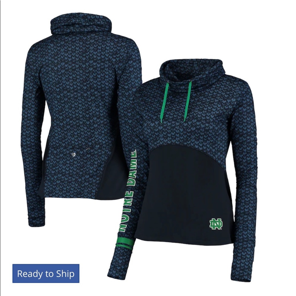 Notre Dame ☘️ Fighting Irish Colosseum Women's Scaled Cowl Neck Pullover Hoodie